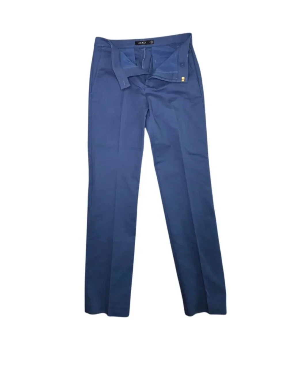 Lauren Ralph Lauren Straight-Leg Trousers Tailored Fit Cotton Blend (SKU#2148)